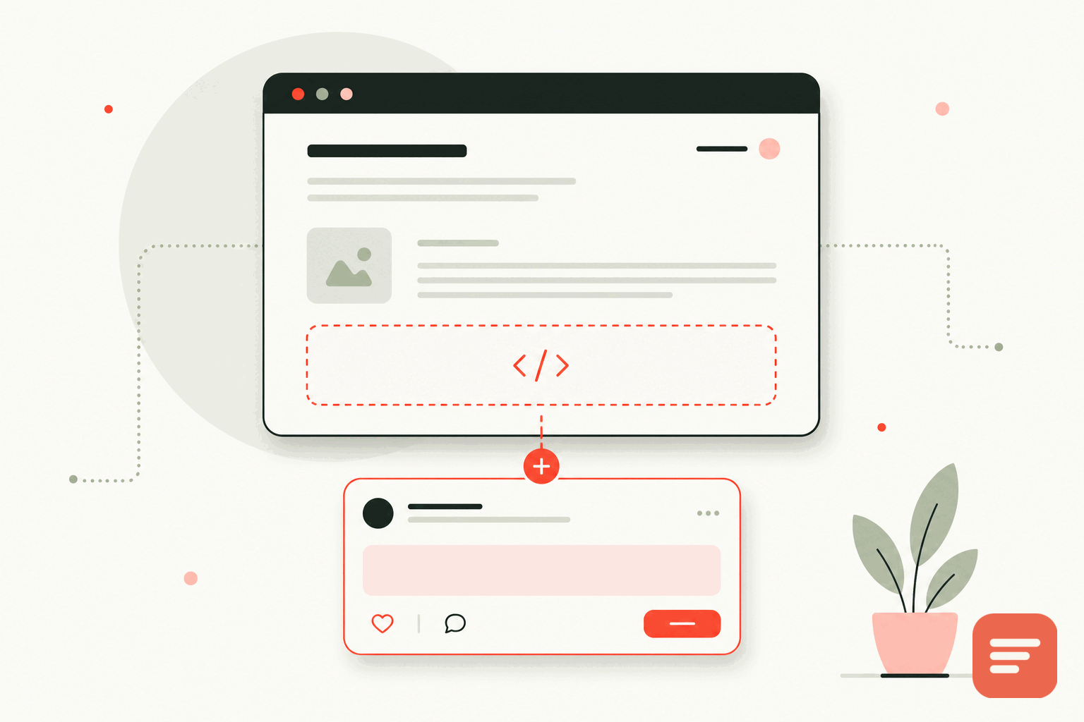Add an embeddable comment section with HTML